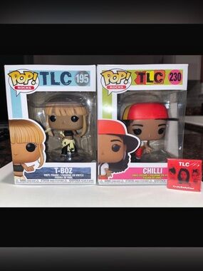 Funko Pop! Rocks TLC Set T-Boz #195 Chilli #230 Vinyl Figures Miniverse Record
